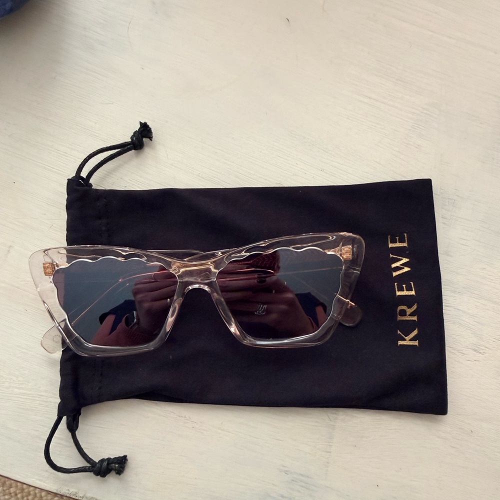 KREWE Clear Frame Sunglasses with Dark Lenses